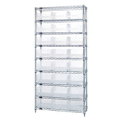 Quantum WR9-210CL Bin Wire Shelving System 36"W X 18"D X 74"H Overall Size 800 Lb. Capacity Per Shelf