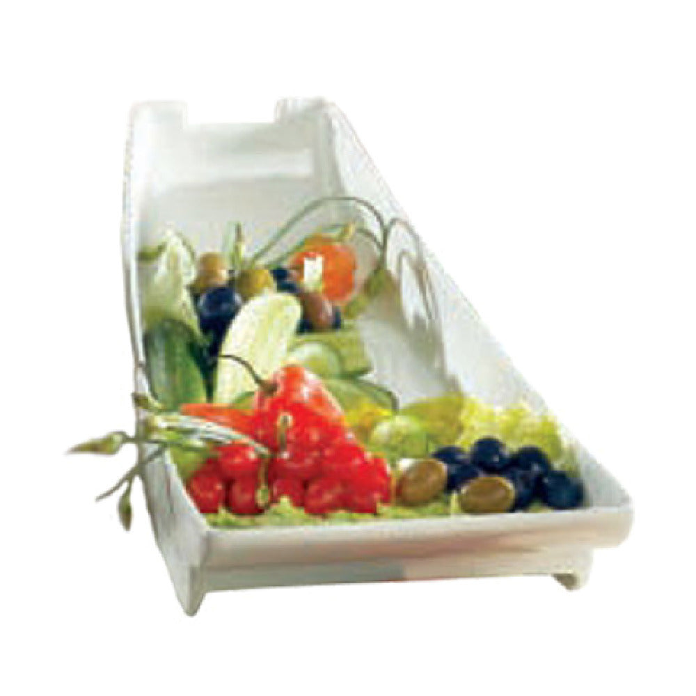 Bon Chef 70063WHTM Futura2 Gondola Platter 20" L X 8" W X 4-1/2" H Aluminum With Ceramic-look Coating