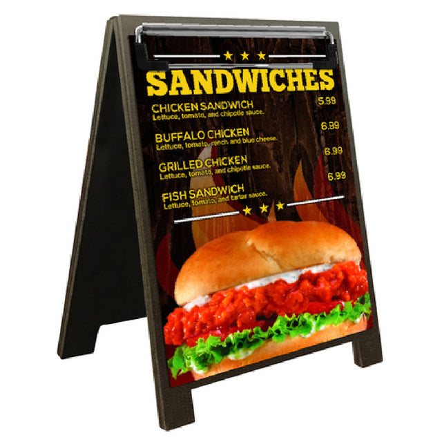 Menu Solutions HBSDCLIP-A Sandwich Board Tent 4" X 6" Insert Double Sided With Clip