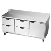 Beverage Air WTRD72AHC-4-FIP Worktop Refrigerator Three-section 35-1/2" Working Height