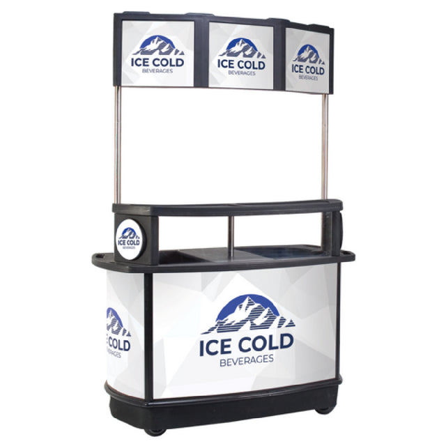 Iowa Rotocast Plastics Inc. 3801067 CYK Kiosk Cart 60-1/2"W X 31"D X 96"H "Ice Cold" Graphics