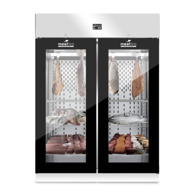 Invacus FISH 1500 Meatico Fish Aging Cabinet (2) Triple Pane Black Framed Glass Doors