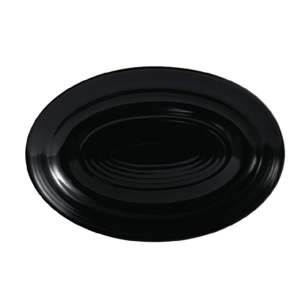 CAC China TG-34-BLK Tango Platter 9-5/8"L X 6-1/2"W X 1"H Oval