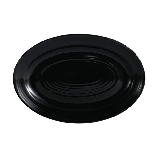 CAC China TG-34-BLK Tango Platter 9-5/8"L X 6-1/2"W X 1"H Oval
