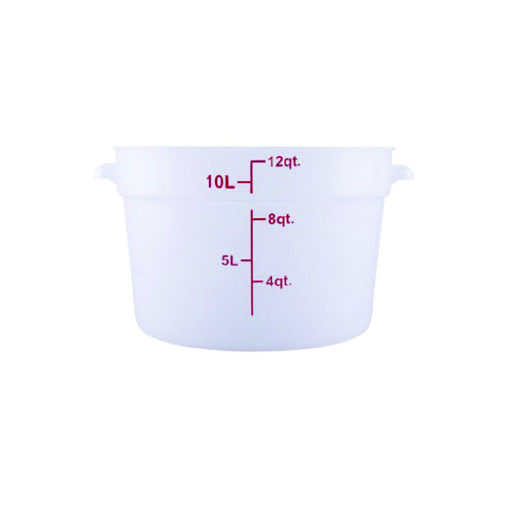 Hubert 24986 - CenPro® Food Storage Container, 12-1/4"W X 12-1/4"D X 8"H, Round