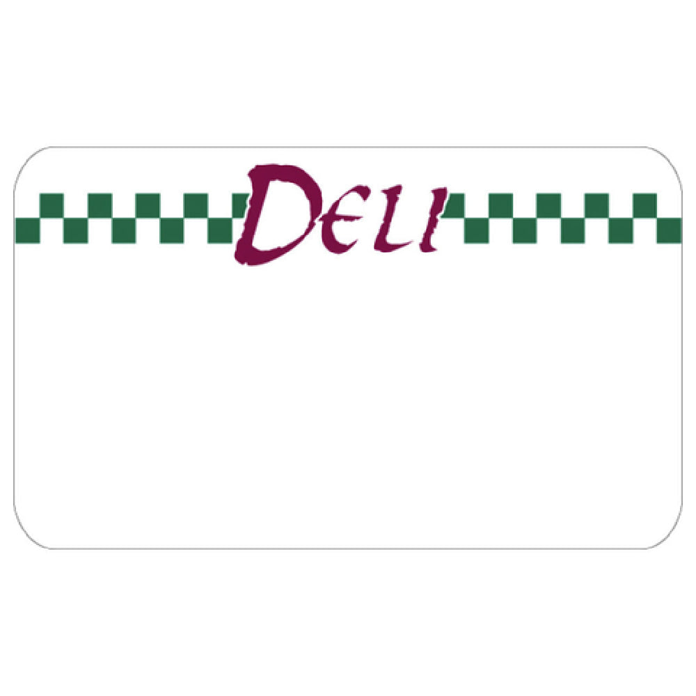 Hubert 57924 - Merchandising Tag, "Deli" With Green Checkered Design, 3-3/4" X 2-1/4"H