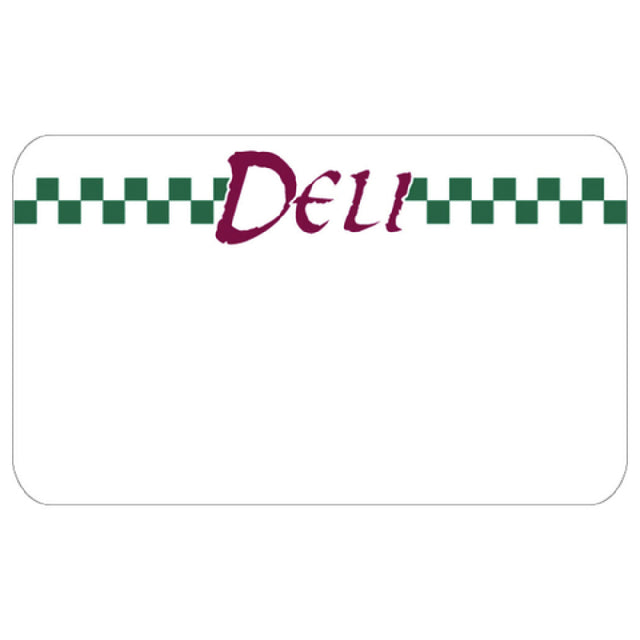 Hubert 57924 - Merchandising Tag, "Deli" With Green Checkered Design, 3-3/4" X 2-1/4"H