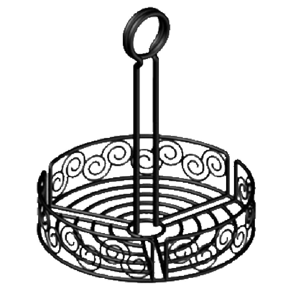 International Tableware WC-800 Table Condiment Caddy 7-1/2" Dia. X 9"H Wire Iron