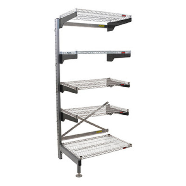 Eagle Q1872V86A-5 Q-LEVER Cantilever Add-On Shelving Unit 5-tier 73-1/2"W X 23"D X 86"H Overall Size