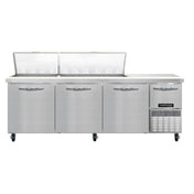 Continental Refrigerator RA93N30M Refrigerated Base Sandwich Unit 93"W 300 Series Stainless Steel (Mighty) Top With (30) 1/6 Size X 4" Deep Pans