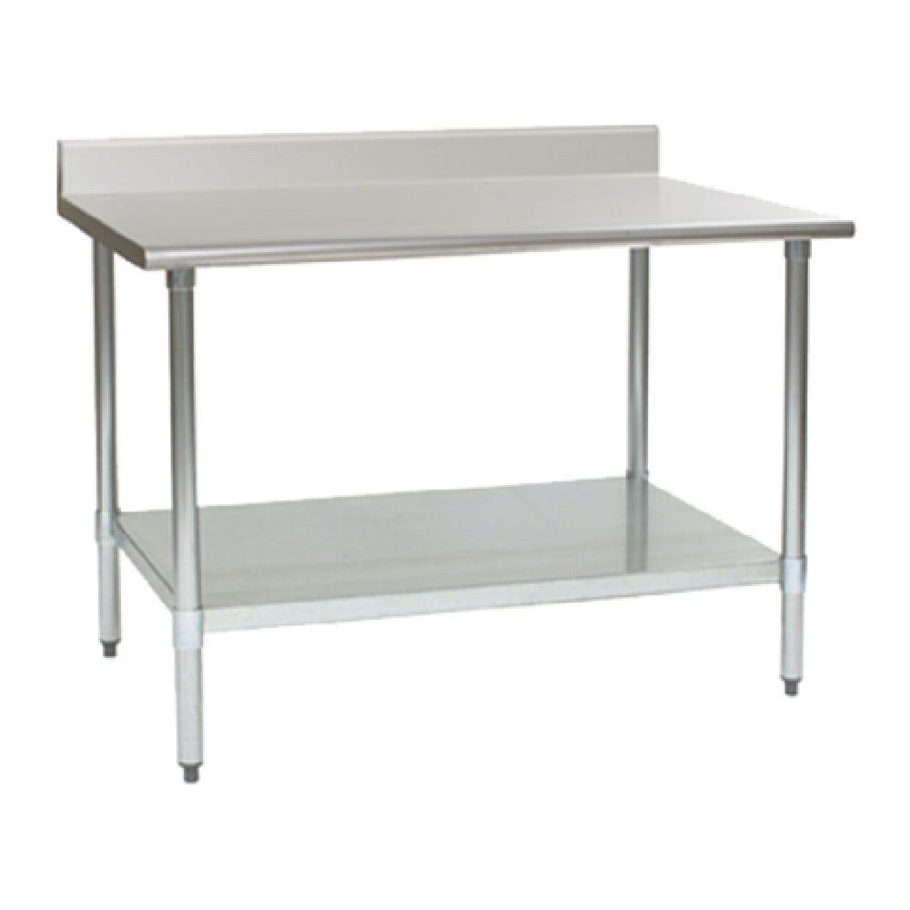 Eagle T3684EB-BS Deluxe Series Work Table 84"W X 36"D 16/300 Series Stainless Steel Top With Rolled Front Edge & 4-1/2" Backsplash