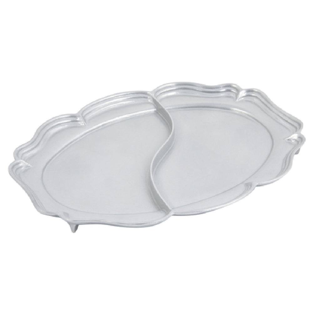 Bon Chef 2029D Queen Anne Divided Platter 16-3/4" X 22" Aluminum With Pewter-Glo Finish