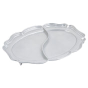 Bon Chef 2029D Queen Anne Divided Platter 16-3/4" X 22" Aluminum With Pewter-Glo Finish