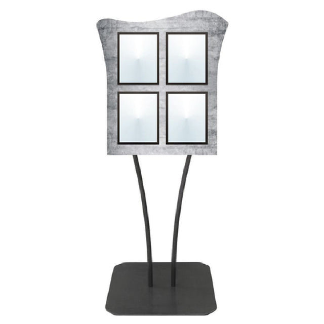 Hubert 94524 - Menu Board, 4-pocket, Floor Stand