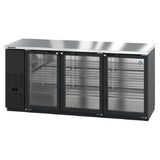 Hoshizaki BB80-G - Refrigerated Back Bar Cooler, Reach-in, Three-section