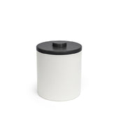 FOH RIB028WHL21 3.5qt Round London Ice Bucket White With Black Lid Includes One RIB017WHL21-BTM 3.5qt Round London Ice Bucket Base White