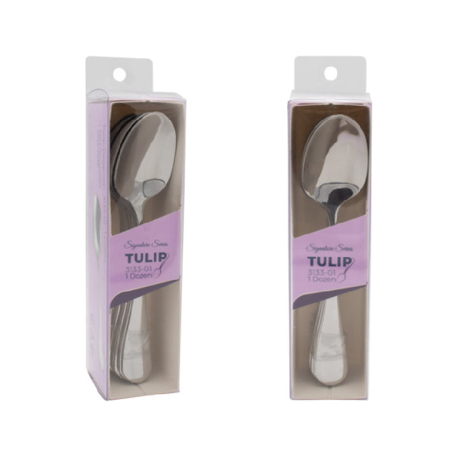 CAC China 3133-01 Tulip CPK Teaspoon 6-1/8" Extra Heavy Duty