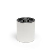 FOH RIB061WHL21 2qt Round London Ice Bucket White With Matte Black Lid Includes One RIB014WHL21-BTM 2qt Round London Ice Bucket Base White