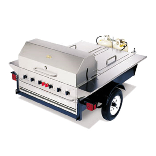 Crown Verity CV-TG-1 Towable Grill 69" X 124" X 52" Trailer Includes BI-48 Grill & RD-48 Roll Dome Lid