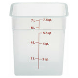 Cambro 8SFSPP190 CamSquare® Food Container 8 Qt. 8-3/8"L X 8-3/8"W X 9-1/8"H