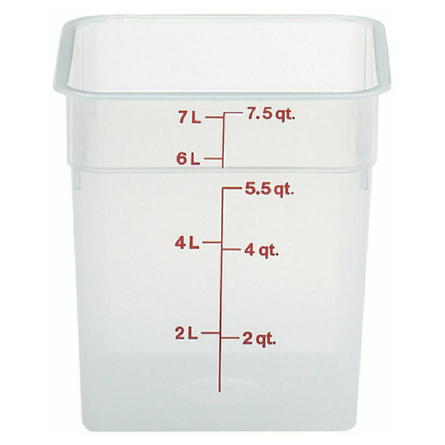 Cambro 8SFSPP190 CamSquare® Food Container 8 Qt. 8-3/8"L X 8-3/8"W X 9-1/8"H