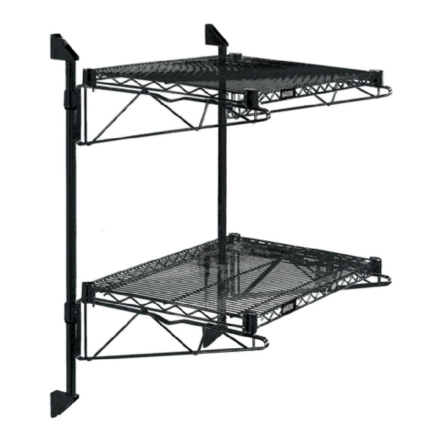 Quantum WC34-CB1448BK Cantilever Double Shelf Post Wall Mount (2) 48"W X 14"D Shelves