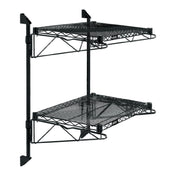 Quantum WC34-CB1854BK Cantilever Double Shelf Post Wall Mount (2) 54"W X 18"D Shelves