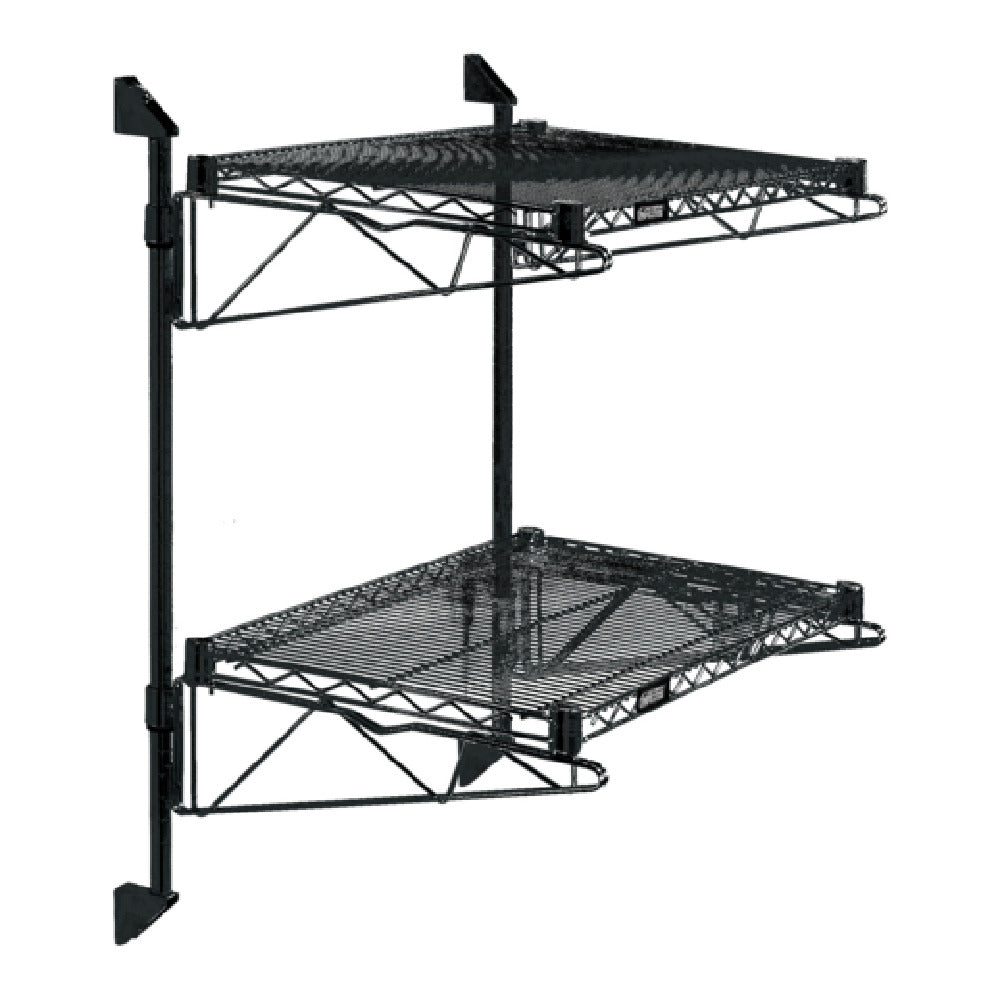 Quantum WC34-CB1436BK Cantilever Double Shelf Post Wall Mount (2) 36"W X 14"D Shelves