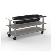 Steelite MGCMLE03GSXH - Salad Bar Unit Grey Slate Stainless Steel Heavy Duty Casters