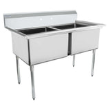 Empura ESD22424 - Sink, 55"W X 29.5"D X 44.25"H, (2) Compartment