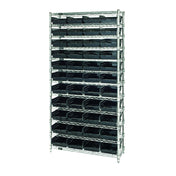 Quantum WR12-107CO Bin Wire Shelving System Conductive 36"W X 12"D X 74"H Overall Size
