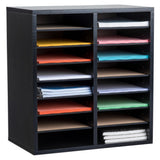 Alpine Industries ADI500-16-BLK Paper Sorter/Literature File Organizer 16 Compartment