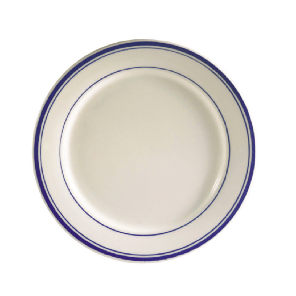 CAC China BLU-21 Blue Line Plate 12" Dia. X 1-1/4"H Round