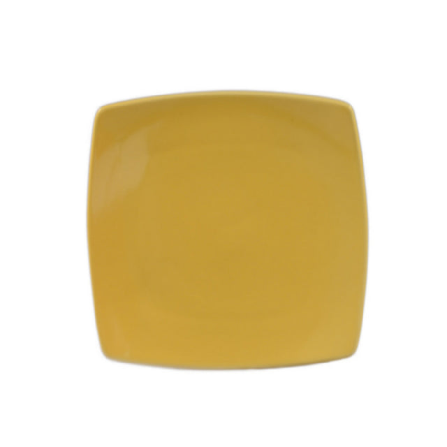 CAC China R-FS8-Y Clinton Plate 8-7/8"L X 8-7/8"W X 3/4"H Square