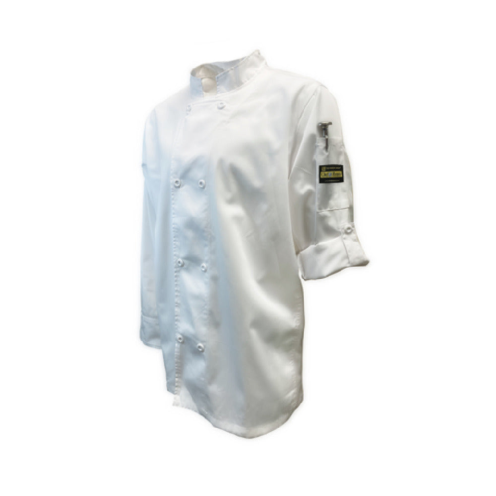 Thunder Group CJ210WH3XL Chef Regalia French Cuffs Chef Jackets Tapered Ventilated Long Sleeve