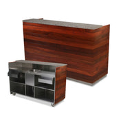 Forbes Industries 4869-6 Mobile Bar 27"W X 72-3/4"L X 48"H Tropical Hardwood Exterior