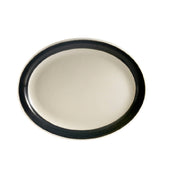 CAC China R-14NR-BLK Rainbow Platter 13-1/2"L X 10-1/8"W X 1-1/2"H Oval