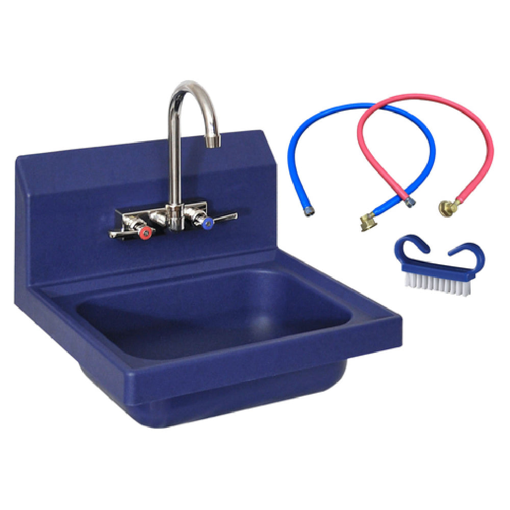 BK Resources APHS-W1410-WBBE Antimicrobial Hand Sink Full Package Kit 14" Wide X 10" Front-to-back X 5" Deep Bowl