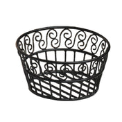 American Metalcraft BLSB93 Bread Basket 9" Dia. X 3-5/8"H Black Scroll Design
