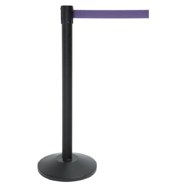 Hubert 64299 - Stanchion, Includes: (1) 40"H Post, (1) 14" Dia. Tapered 30 Lb. Base With Protective Rubber Floor Guards & (1) 7' Purple Belt