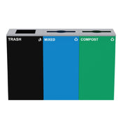 Alpine Industries ALP4450-BLK-KIT28 Compost Bin And Trash Can Station 87 Gallon