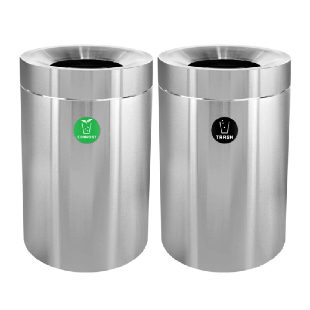 Alpine Industries ALP475-50-CO-T Trash Can And Compost Bins 50 Gallon Stainless Steel