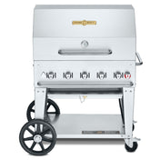Crown Verity CV-MCB-36RDP-LP Mobile Outdoor Charbroiler LP Gas 34" X 21" Grill Area