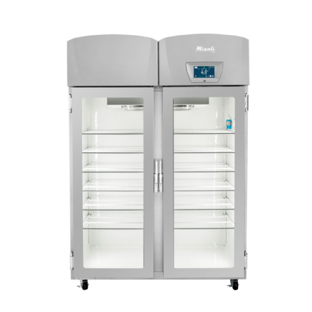 Migali Industries EVOX-2RG-LB Medical-Grade Refrigerator 44.9 Cu. Ft. Capacity Two Glass Door