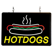 Winco 92002 Benchmark Ultra-Bright Merchandising Sign "Hotdogs LED Back Lighting