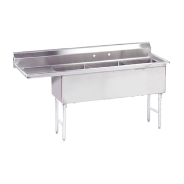 Advance Tabco FS-3-1524-24L Fabricated Sink 3-compartment 24" Left Drainboard