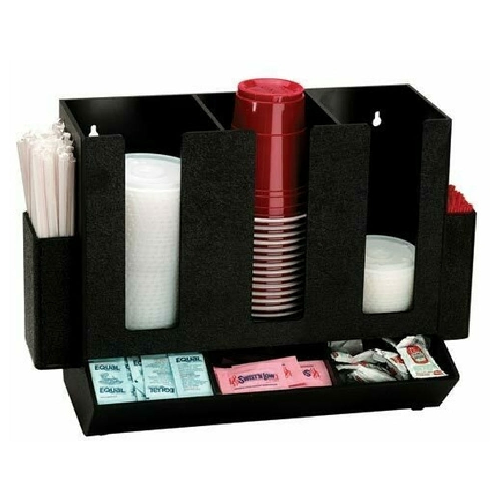 Dispense-Rite HLCO-3BT - Cup, Lid, Straw And Condiment Organizer