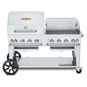 Crown Verity CV-MCB-60 SI50/100-RWP Mobile Outdoor Charbroiler LP Gas 58" X 21" Grill Area