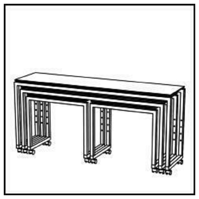 BauscherHepp VE-51001 Venta® Buffet Table (set Of Four Tables) On Castors With Integrated Height Adjustment