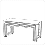 BauscherHepp VE-81094 Venta® Buffet Table (set Of Three Tables) On Castors With Integrated Height Adjustment